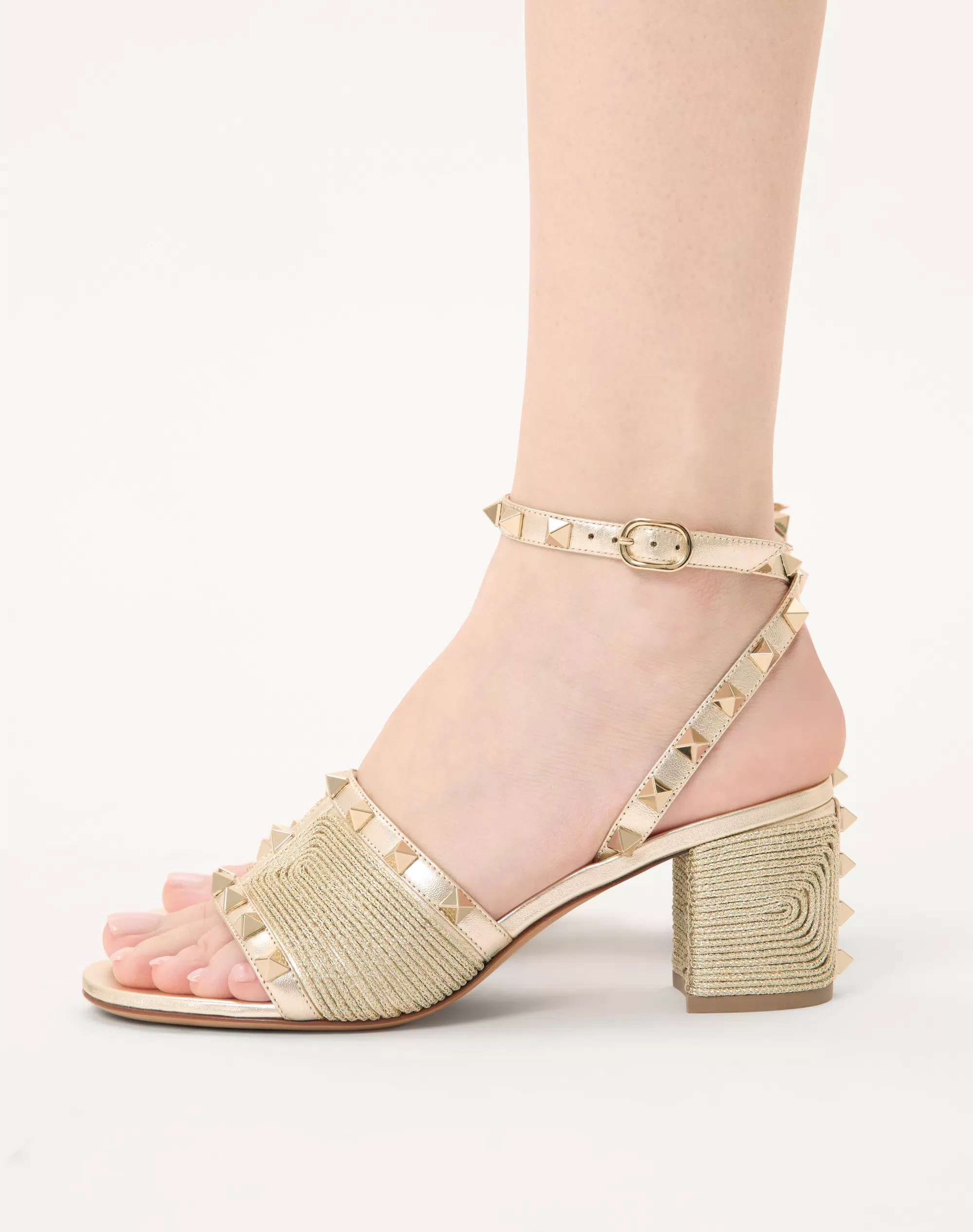 Valentino Rockstud Sandal In Laminated Nappa With Cornely Embroidery 60Mm - Image 7